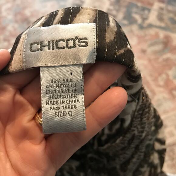 Chico’s silk blend blouse 0 small - Picture 6 of 6